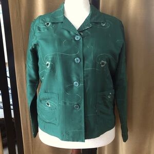 French Laundry Elegant Silk Green Women's Jacket